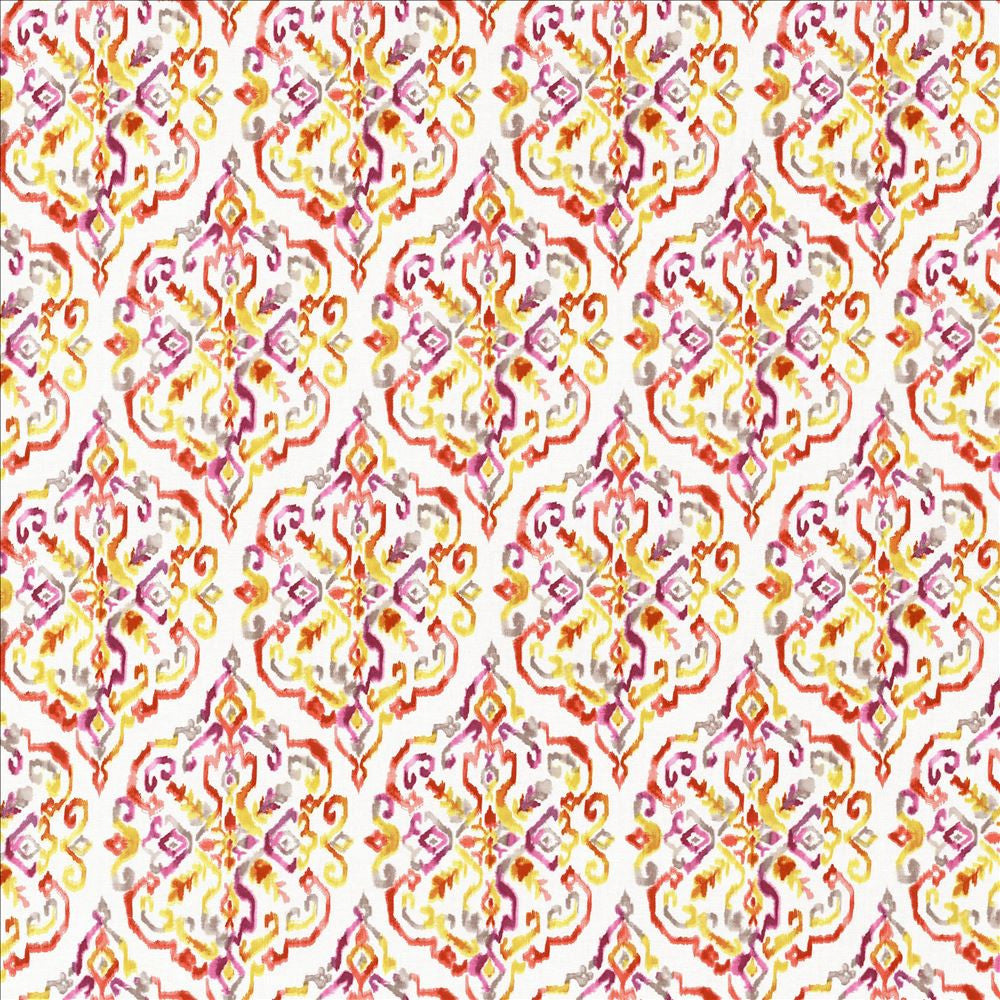 Santika Punch by Kasmir Designer Fabric 5106 90% Cotton
10% Linen
 CHINA </p><p>Repeat: Horizontal: 13 6/8 inches and Vertical: 27 inches 54 - 55 - Swanky Fabrics -