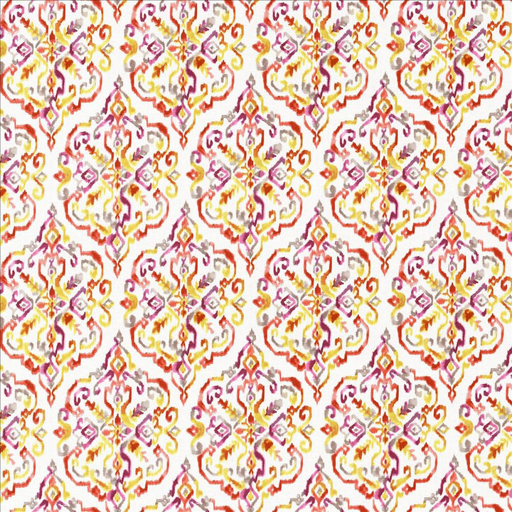 Santika Punch by Kasmir Designer Fabric See sample 90% Cotton
10% Linen
 CHINA 51,000 Wyzenbeek Double Rubs </p><p>Repeat: Horizontal: 13 6/8 inches and Vertical: 27 inches 54 - Swanky Fabrics -
