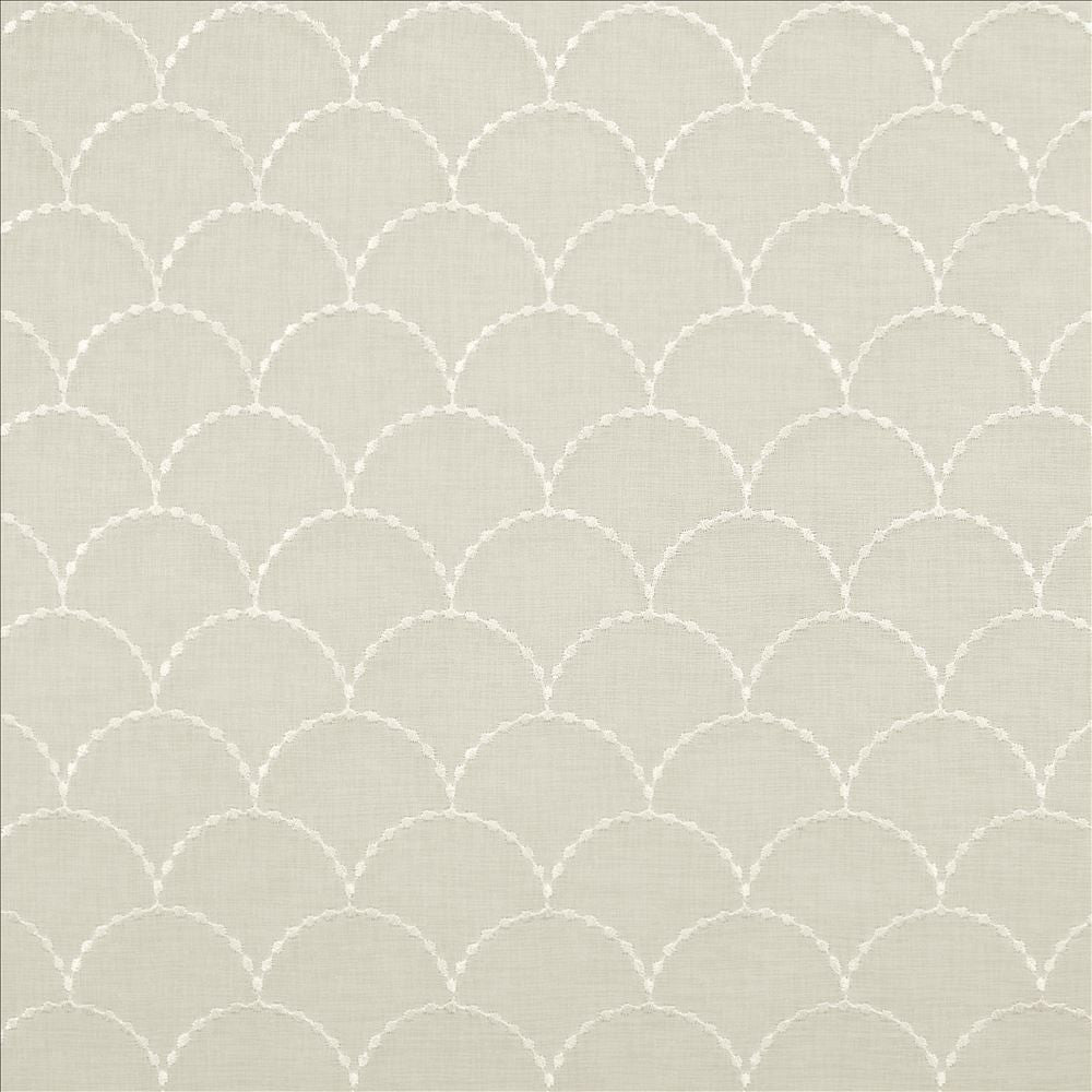 Scalloped Ivory by Kasmir Designer Fabric 5108 100% Polyester
 TURKEY Not Tested </p><p>Repeat: Horizontal: 3 inches and Vertical: 3 inches 118 - Swanky Fabrics -