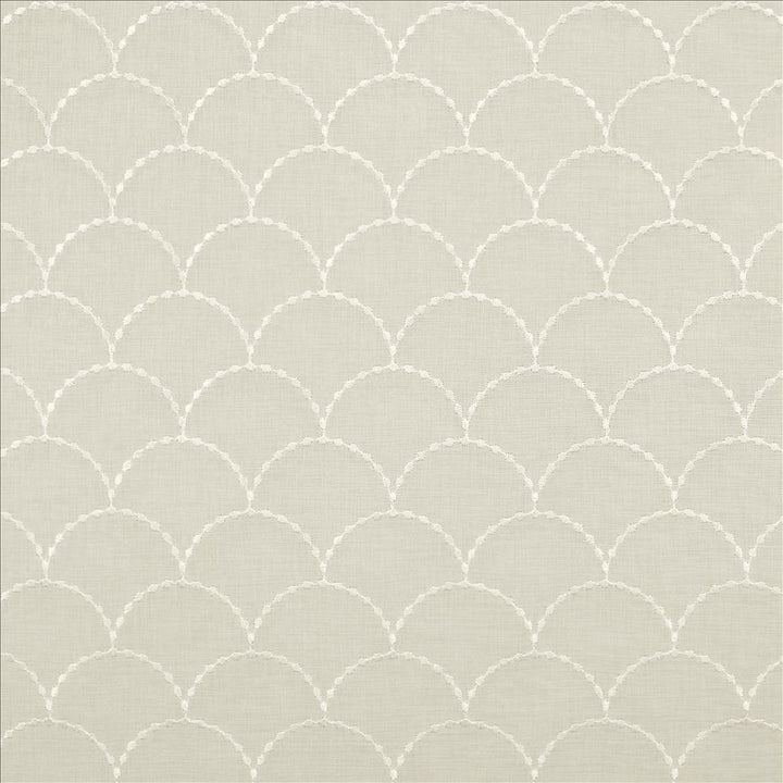 Scalloped Ivory by Kasmir Designer Fabric 5108 100% Polyester
 TURKEY Not Tested </p><p>Repeat: Horizontal: 3 inches and Vertical: 3 inches 118 - Swanky Fabrics -