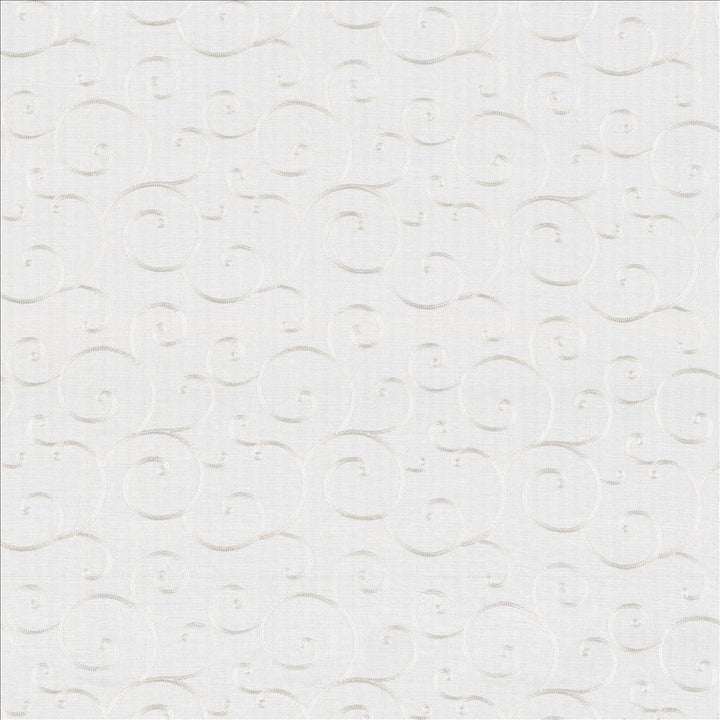 Scrolltop Snow by Kasmir Designer Fabric 5077 100% Polyester Embroidery 100% Polyester CHINA Not Tested Horizontal: 9 4/8 inches and Vertical: 11 6/8 inches 54 - 56 - Swanky Fabrics -
