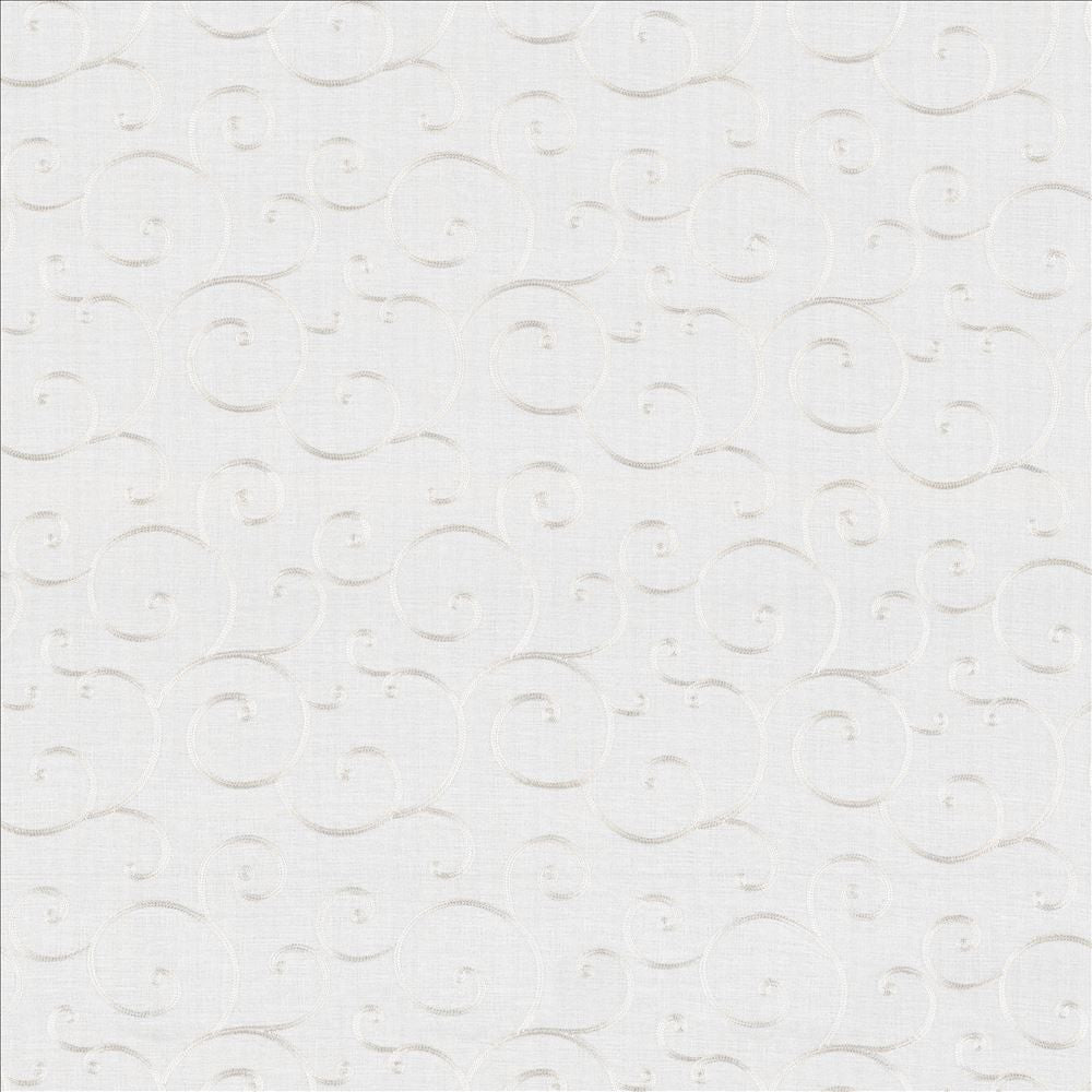 Scrolltop Snow by Kasmir Designer Fabric 5077 100% Polyester
Embroidery
100% Polyester
 CHINA Not Tested </p><p>Repeat: Horizontal: 9 4/8 inches and Vertical: 11 6/8 inches 45 - Swanky Fabrics -