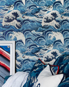 Mind The Gap Wallpaper SEA WAVES Light Blue Wallpaper (WP30060)