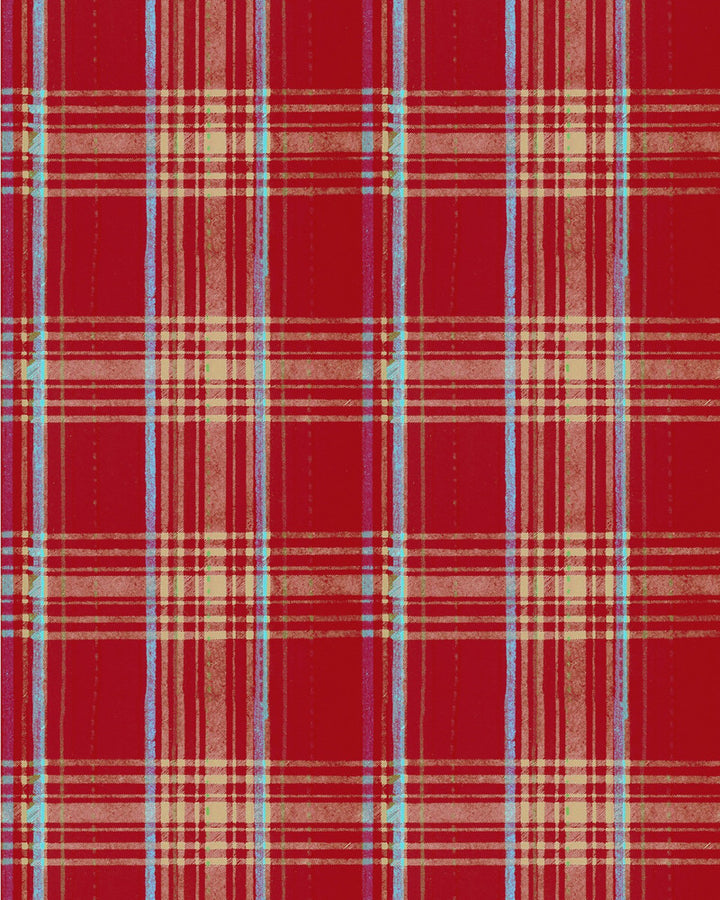 Mind The Gap Wallpaper SEAPORT PLAID Red Wallpaper (WP30066) | WP30066 | SUNDANCE VILLA | 1 roll x 20.5 x 393.7 in | 0.52m / 20.5in | 10m / 393.7in | 5.20mp | 64cm / 26.1in | Red, Sky Blue, Yellow | Satin Matte | Paste the wall | 1-roll in a box | Fabric Carolina | https://www.fabriccarolina.com/