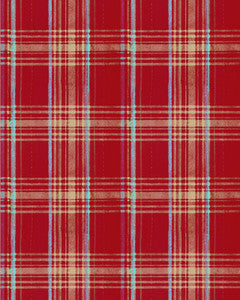 Mind The Gap Wallpaper SEAPORT PLAID Red Wallpaper (WP30066)