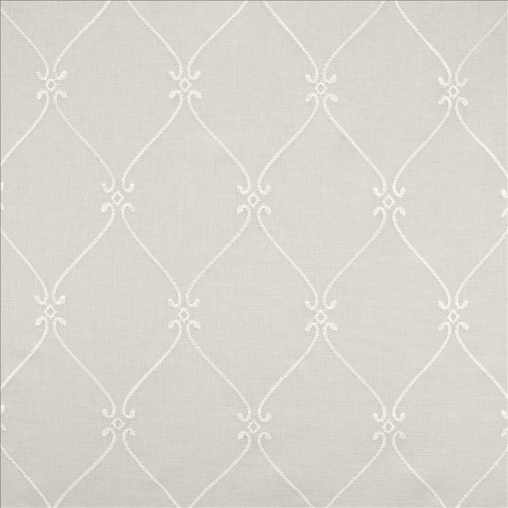Searcy White by Kasmir Designer Fabric 5108 100% Polyester
 TURKEY Not Tested </p><p>Repeat: Horizontal: 6 2/8 inches and Vertical: 10 inches 118 - Swanky Fabrics -