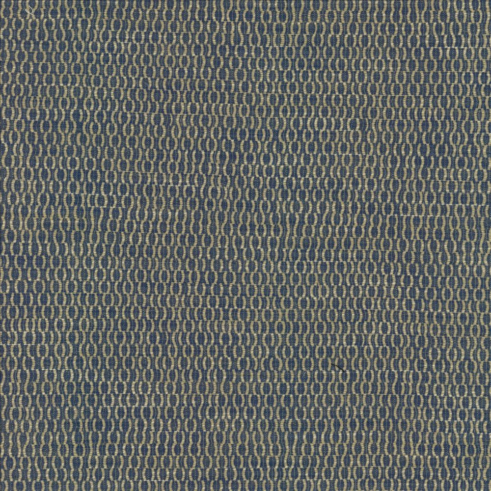 Sequence Denim by Kasmir Designer Fabric See sample 38% Polyester
28% Acrylic
22% Rayon
12% Recycled Cotton
 USA 30,000 Wyzenbeek Double Rubs </p><p>Repeat: Horizontal: 6 6/8 inches and Vertical: 7 2/8 inches 54 - Swanky Fabrics -