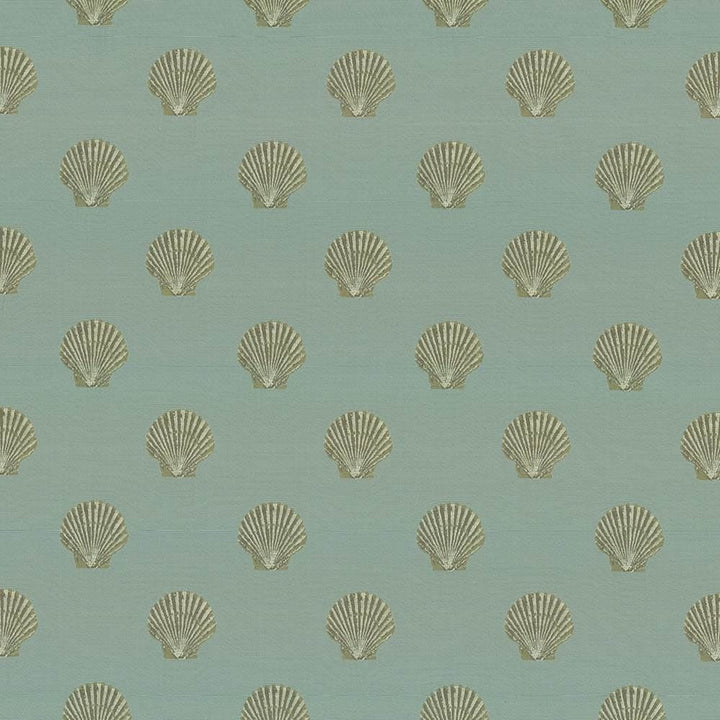 Shell Pointe Sea by Kasmir Designer Fabric 1441 100% Polyester CHINA 60,000 Wyzenbeek Double Rubs Horizontal: 7 4/8 inches and Vertical: 7 5/8 inches 56 - Swanky Fabrics -