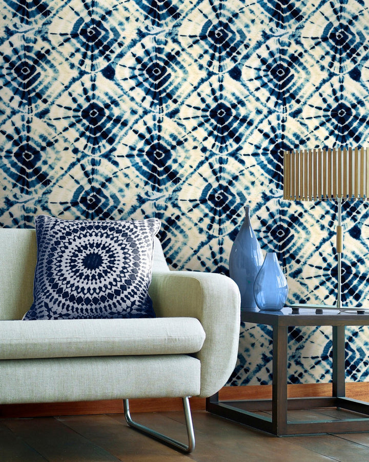 Shibori Swirls by Mind the Gap Designer Wallpaper PREMIUM DESIGNER WALLPAPER COLLECTION Non-woven Made in Europe Paste the wall 3 rolls x 20.5 x 3.25 yards - Swanky Fabrics -
