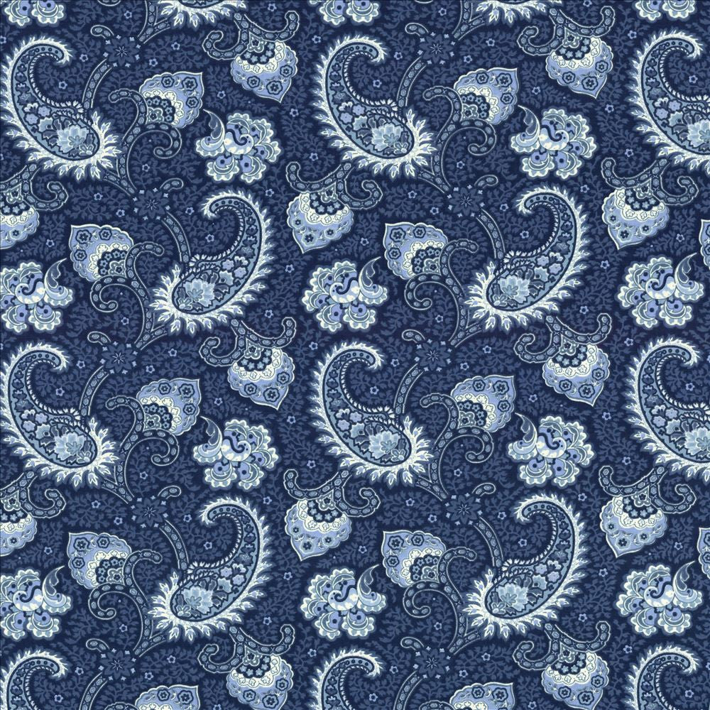 Sigourney Indigo  by Kasmir Designer Fabric 5081 100% Cotton
 USA 15,000 Wyzenbeek Double Rubs Horizontal: 9 inches and Vertical: 9 inches 54  - Swanky Fabrics -