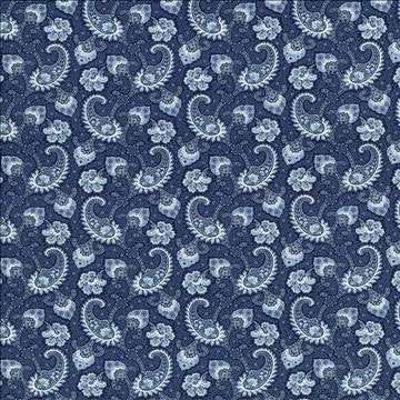 Sigourney Indigo by Kasmir Designer Fabric 5081 100% Cotton USA 15,000 Wyzenbeek Double Rubs H: 9 inches, V: 9 inches 54 - Swanky Fabrics - Kasmir