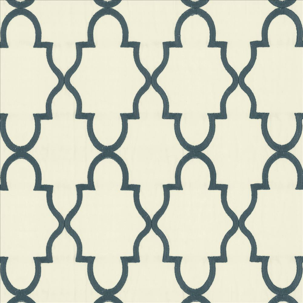 Solace Blue by Kasmir Designer Fabric 5156 100% Cotton
 INDIA 22,000 Martindale Cycles </p><p>Repeat: Horizontal: 5 2/8 inches and Vertical: 7 4/8 inches 51 - Swanky Fabrics -