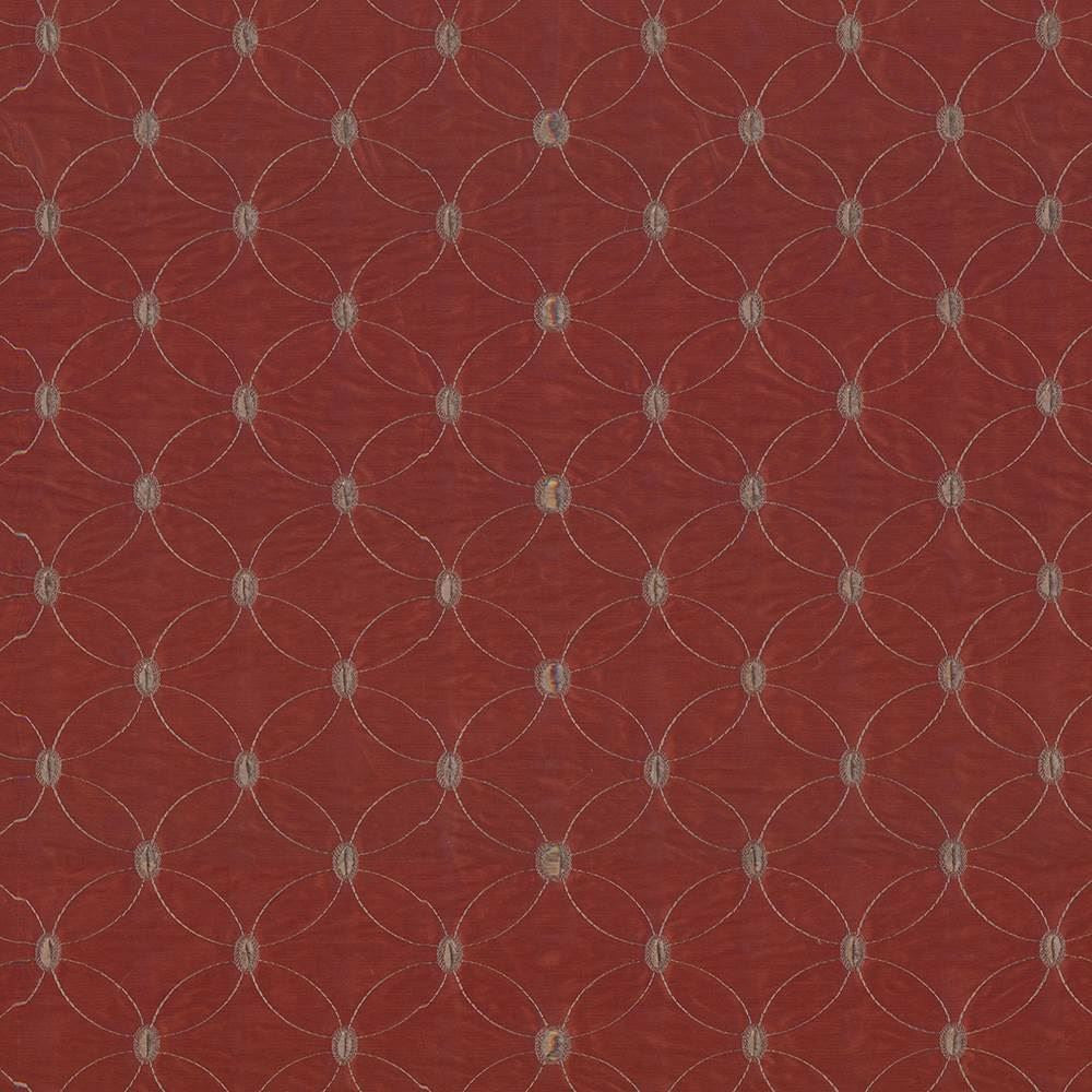 Soliloquy Brick by Kasmir Designer Fabric 5070 100% Polyester Embroidery 100% Polyester CHINA Not Tested Horizontal: 4 inches and Vertical: 3 6/8 inches 53 - 58 - Swanky Fabrics -