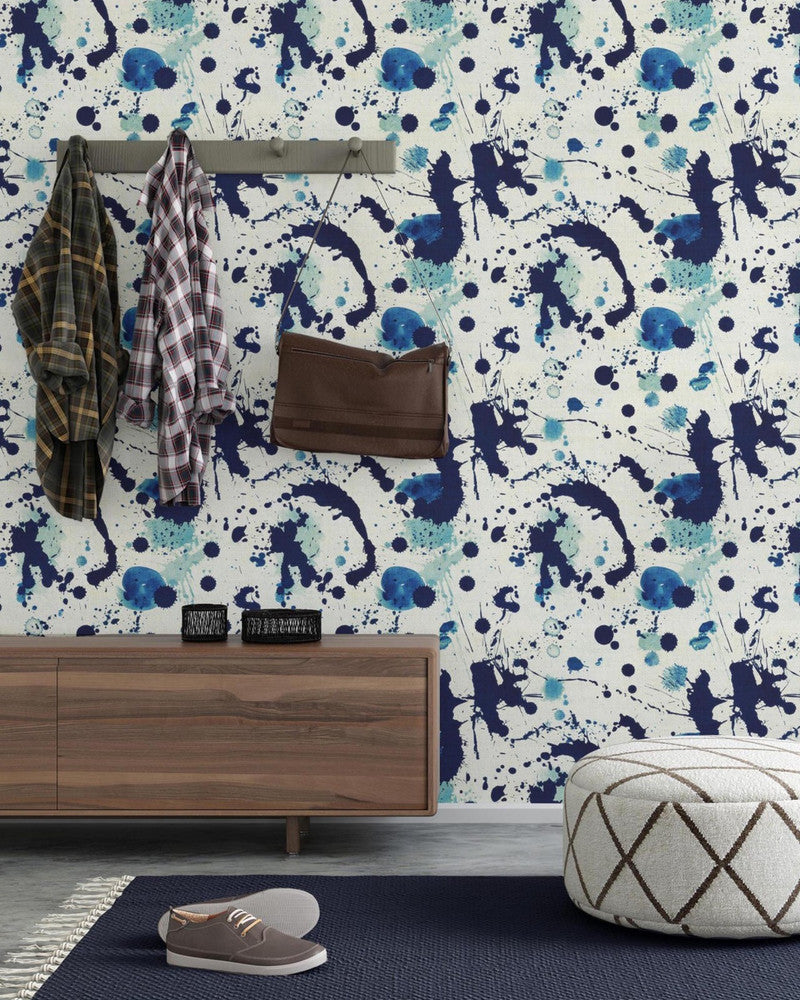 Splatters by Mind the Gap Designer Wallpaper PREMIUM DESIGNER WALLPAPER COLLECTION Non-woven Made in Europe Paste the wall 3 rolls x 20.5 x 3.25 yards - Swanky Fabrics -