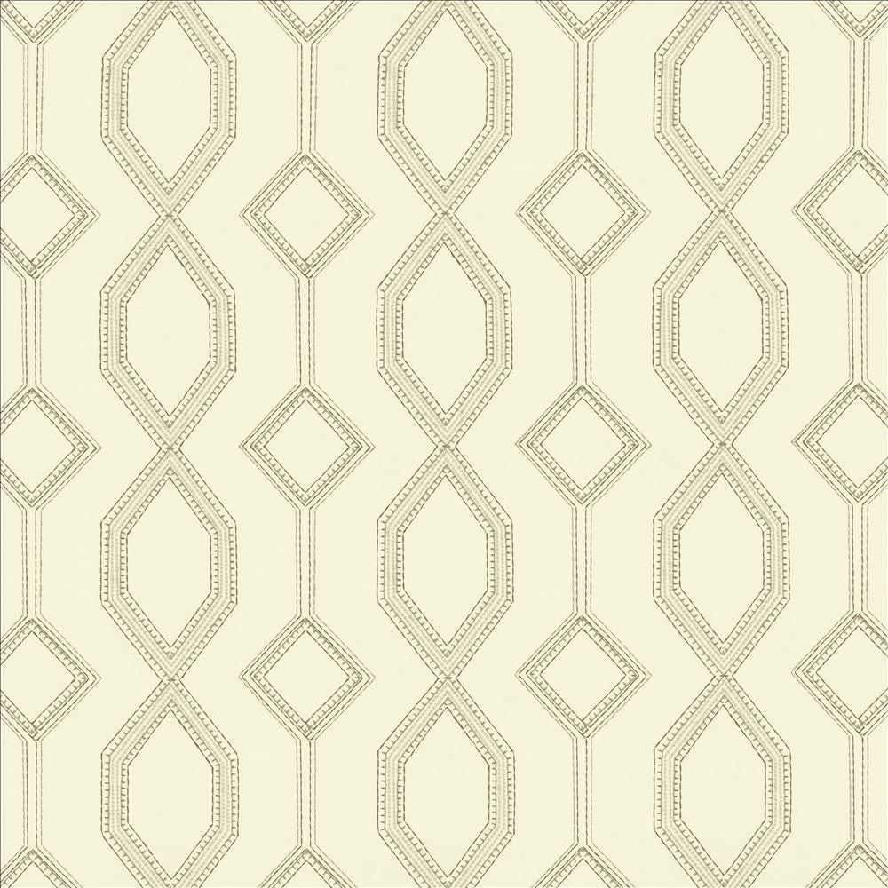 Station Ivory by Kasmir Designer Fabric 5156 100% Cotton
 INDIA </p><p>Repeat: Horizontal: 8 4/8 inches and Vertical: 7 4/8 inches 54 - Swanky Fabrics -