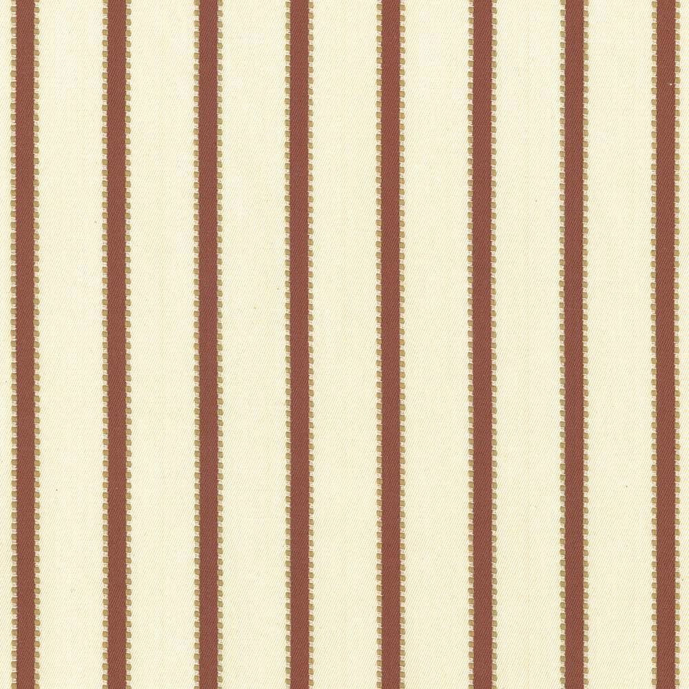 Stripe Delight Cinnabar by Kasmir Designer Fabric 5070 100% Cotton INDIA 27,000 Wyzenbeek Double Rubs Horizontal: 1 4/8 inches and Vertical: 0 Inches 55 - 57 - Swanky Fabrics -