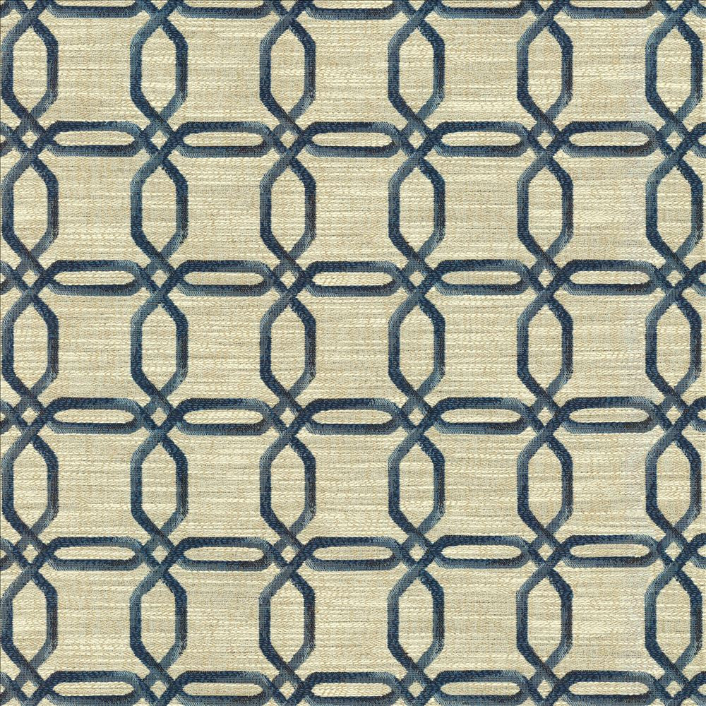Sugarcane Blue Jay by Kasmir Designer Fabric See sample 100% Polyester
 CHINA 21,000 Wyzenbeek Double Rubs </p><p>Repeat: Horizontal: 3 4/8 inches and Vertical: 3 2/8 inches 54 - Swanky Fabrics -