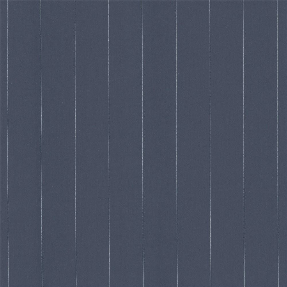 Suiting Stripe Blue by Kasmir Designer Fabric 5143 100% Cotton CHINA 60,000 Wyzenbeek Double Rubs Horizontal: 1 7/8 inches and Vertical: 0 Inches 54 - Swanky Fabrics -