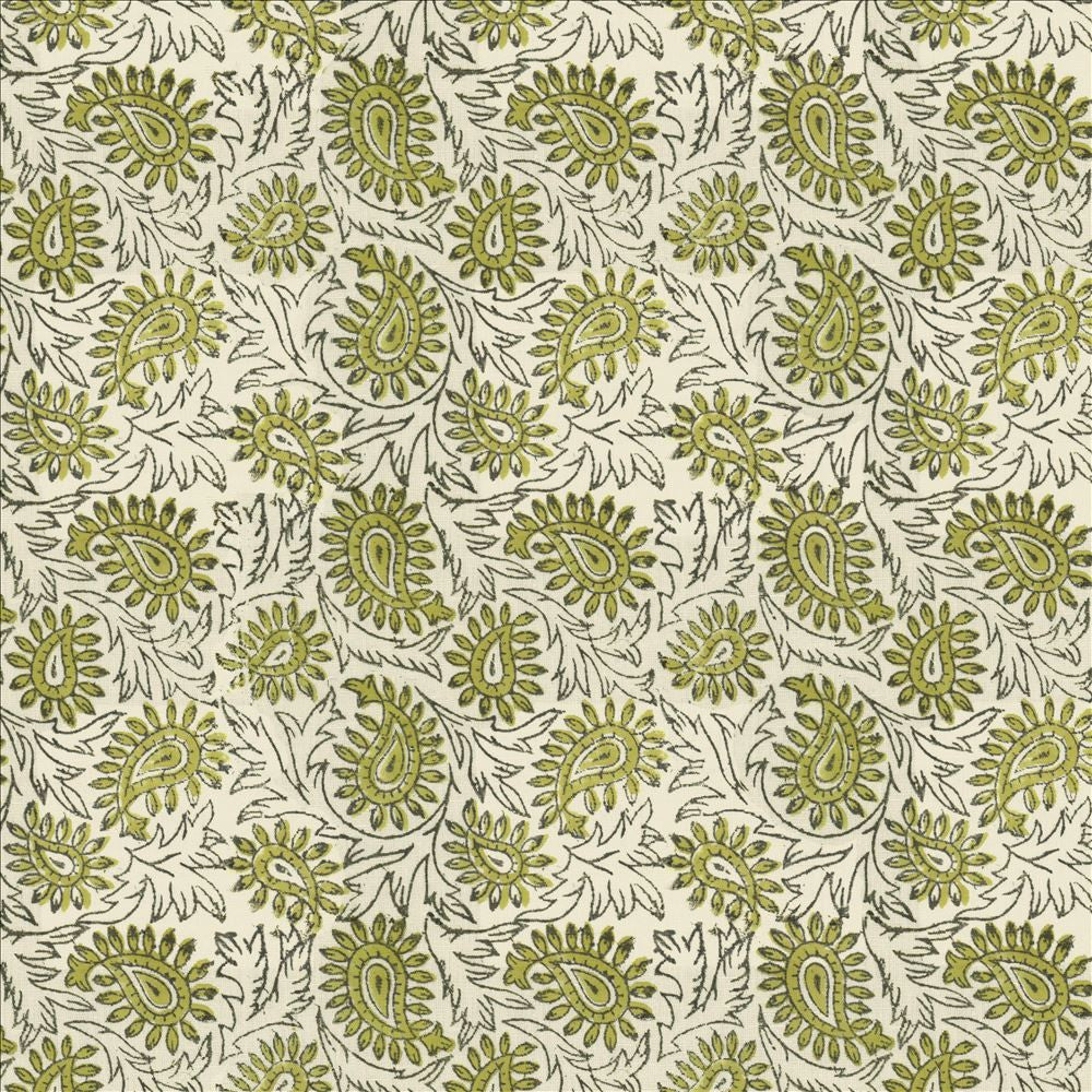 Swansea Leaf Olive  by Kasmir Designer Fabric 5124 52% Linen
48% Cotton
 INDIA Not Tested Horizontal: 6 4/8 inches and Vertical: 6 4/8 inches 53  - Swanky Fabrics -