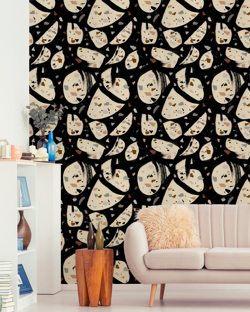 Terrazzo Wallpaper by Mind the Gap Designer Wallpaper THE WALLPAPER COLLECTABLES Textured Matte Made in Europe Paste the wall 3 rolls x 20.5 x 3.25 yards - Swanky Fabrics -