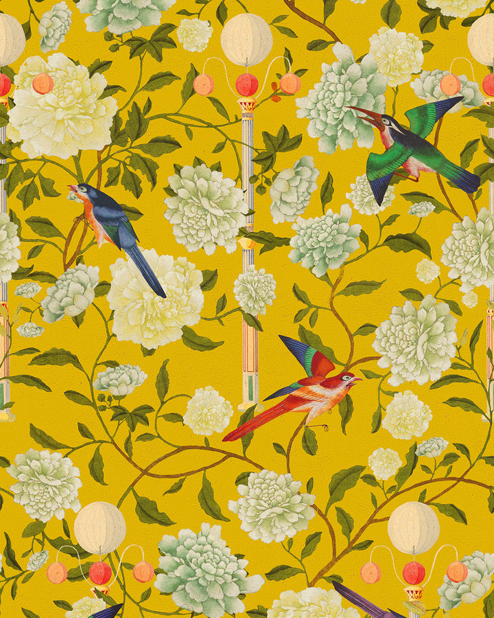 The Garden Of Immortality Mustard Yellow wallpaper by Mind the Gap (WP20590), swatch
