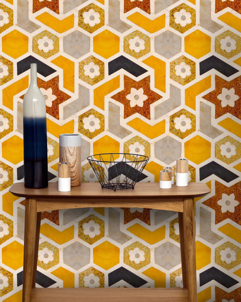 Taj Mahal by Mind the Gap Designer Wallpaper PREMIUM DESIGNER WALLPAPER COLLECTION Non-woven Made in Europe Paste the wall 3 rolls x 20.5 x 3.25 yards - Swanky Fabrics -