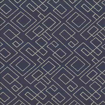 Tallmadge Fret Indigo by Kasmir Designer Fabric 1441 100% Cotton Embroidery Contents 100% Cotton INDIA Not Tested H: 17 inches, V: 15 6/8 inches 52 - Swanky Fabrics - Kasmir