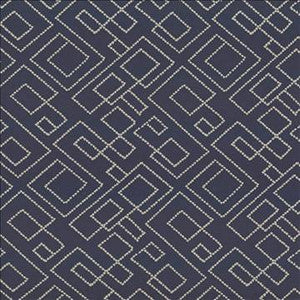 Tallmadge Fret Indigo by Kasmir Designer Fabric