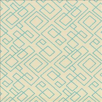 Tallmadge Fret Turquoise by Kasmir Designer Fabric 1442 100% Cotton Embroidery Contents 100% Cotton INDIA Not Tested H: 17 inches, V: 15 6/8 inches 52 - Swanky Fabrics - Kasmir