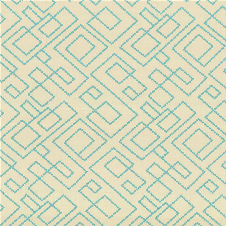 Tallmadge Fret Turquoise by Kasmir Designer Fabric 1442 100% Cotton
Embroidery
100% Cotton
 INDIA </p><p>Repeat: Horizontal: 17 inches and Vertical: 15 6/8 inches 52 - Swanky Fabrics -