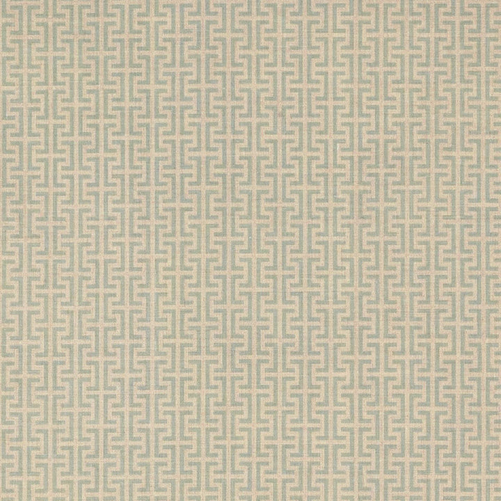 Temple Aqua TEMP003 by Schumacher Designer Fabric Veere-Grenney 100% Linen Martindale 25,000 Horizontal: 2.375 and Vertical: 1.5 52 - Swanky Fabrics -