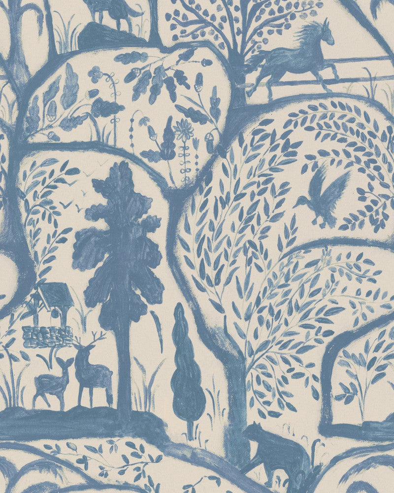 The Enchanted Woodland Dusk Wallpaper by Mind the Gap Designer Wallpaper MINNIE KEMP X MINDTHEGAP Non-woven Made in Europe Paste the wall 1 roll x 20.47 x 9.8 yards - Swanky Fabrics -