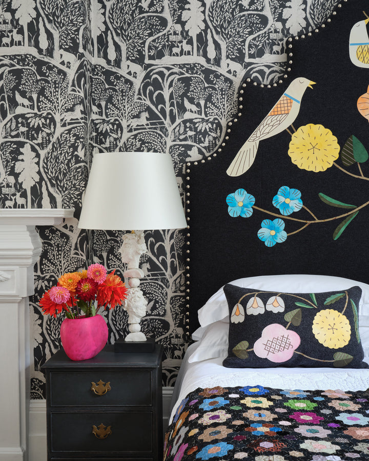THE ENCHANTED WOODLAND Twilight Wallpaper (WP20816) by Mind The Gap | WP20816 | 1 roll x 52x900 cm / 20.47x354.33in | 0.52m / 20.5in | 9m / 354in | 4.68sqm / 50sq ft | 80cm / 31.4in | Taupe, Blue | Non-woven Textured | Paste the wall | 1-roll in a box | Fabric Carolina | https://www.fabriccarolina.com/
