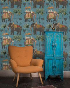 Mind The Gap Wallpaper THE PROCESSION Blue Wallpaper (WP20170)