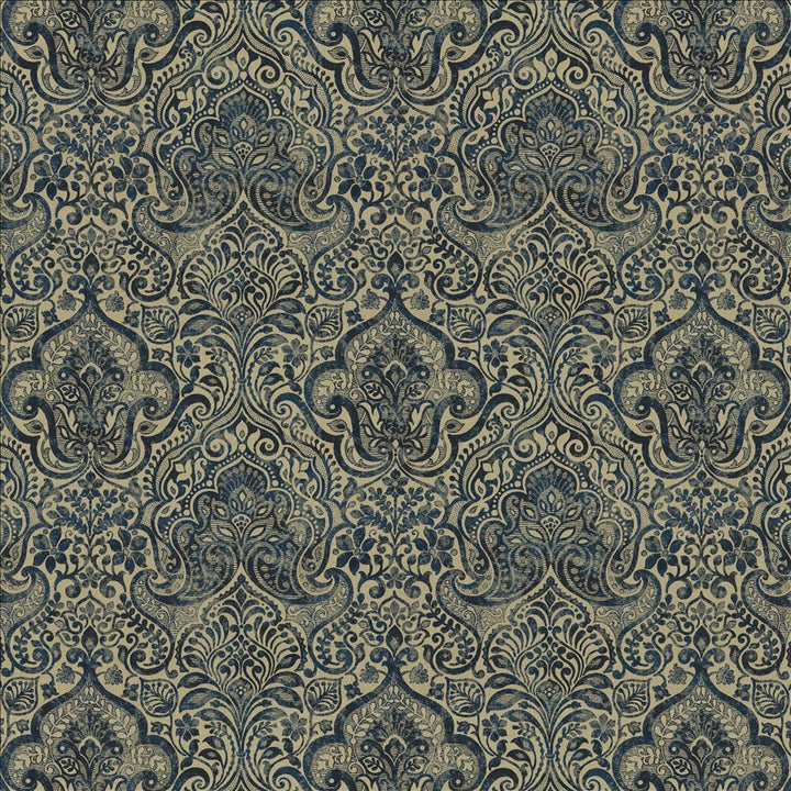 Thornwood Blue by Kasmir Designer Fabric 1458 100% Linen
 ESTONIA </p><p>Repeat: Horizontal: 19 6/8 inches and Vertical: 25 inches 58 - Swanky Fabrics -