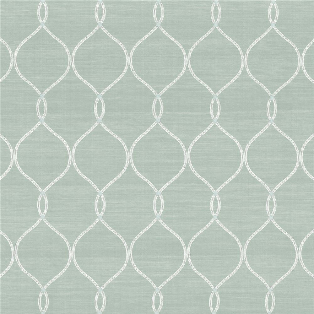 Tidepool Duckegg by Kasmir Designer Fabric 1449 67% Polyester
33% Cotton
 INDIA </p><p>Repeat: Horizontal: 5 3/8 inches and Vertical: 9 4/8 inches 53 - Swanky Fabrics -