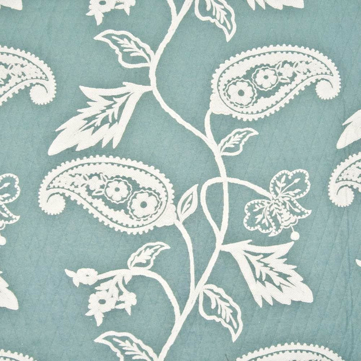 Tidewater Crewel Glacier by Kasmir Designer Fabric 1385 83% Cotton 17% Linen USA 9,000 Wyzenbeek Double Rubs Horizontal: 28 2/8 inches and Vertical: 24 inches 53 - Swanky Fabrics -