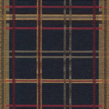 Tobago Plaid Heraldic by Kasmir Designer Fabric 1421 53% Cotton 47% Polyester TAIWAN 30,000 Wyzenbeek Double Rubs H: 4 4/8 inches, V: 4 4/8 inches 54 - 55 - Swanky Fabrics - Kasmir