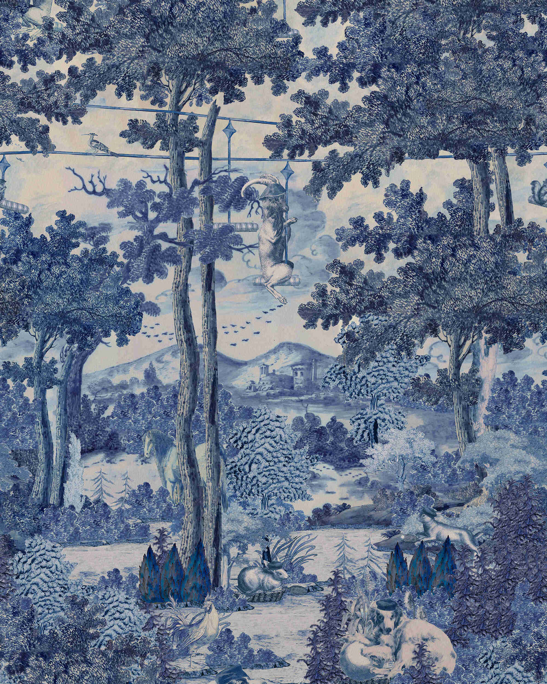 TOILE DU CARPATHIANS Indigo Wallpaper (WP20925) by Mind The Gap | WP20925 | TRANSYLVANIAN RHAPSODY | 3 rolls x 52 x 300 cm / 20.5 x 118.1 in | 0.52m / 20.5in | 3m / 118in | 4.68sqm / 50sq ft | L300cm / L118.1in | Taupe, Blue | Non-woven Textured | Paste the wall | 3 rolls in a box | Fabric Carolina | https://www.fabriccarolina.com/