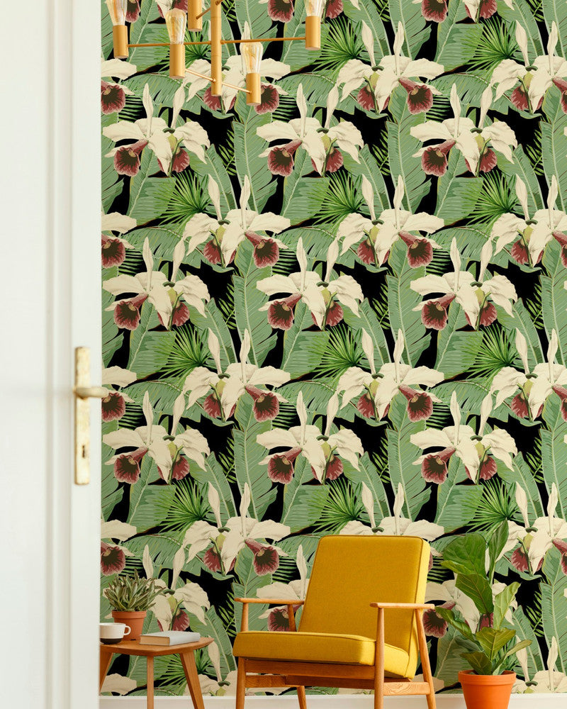 Treasure Island Anthracite Wallpaper by Mind the Gap Designer Wallpaper THE WALLPAPER COLLECTABLES Satin Matte Made in Europe Paste the wall 3 rolls x 20.5 x 3.25 yards - Swanky Fabrics -