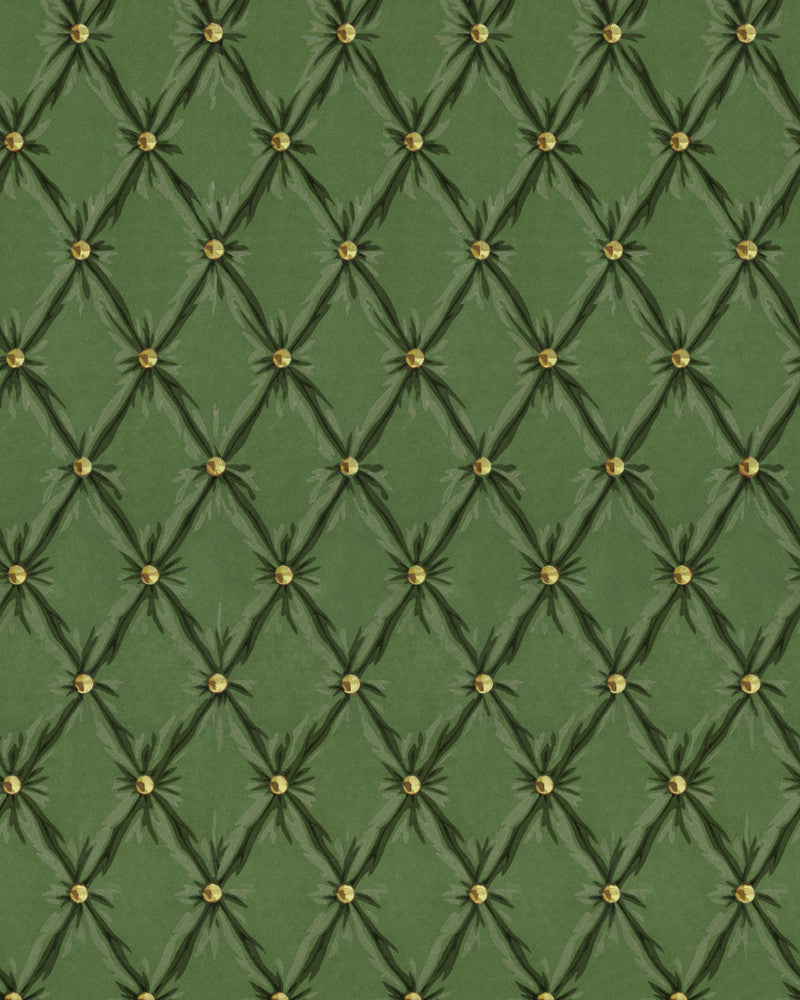 Mind The Gap Wallpaper TUFTED PANEL Forest Green Wallpaper (WP30171) | WP30171 | ORIENT EXPRESS | 1 roll x 20.5 x 393.7 in | 0.52m / 20.5in | 10m / 393.7in | 5.20mp | 70cm / 27.5in | Green, Gold | Non-woven | Paste the wall | 1-roll in a box | Fabric Carolina | https://www.fabriccarolina.com/