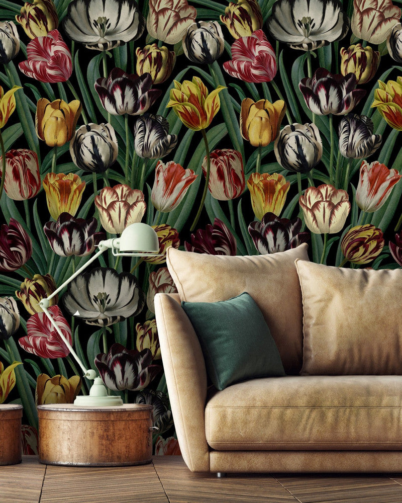 Tulipa by Mind the Gap Designer Wallpaper PREMIUM DESIGNER WALLPAPER COLLECTION Non-woven Made in Europe Paste the wall 3 rolls x 20.5 x 3.25 yards - Swanky Fabrics -