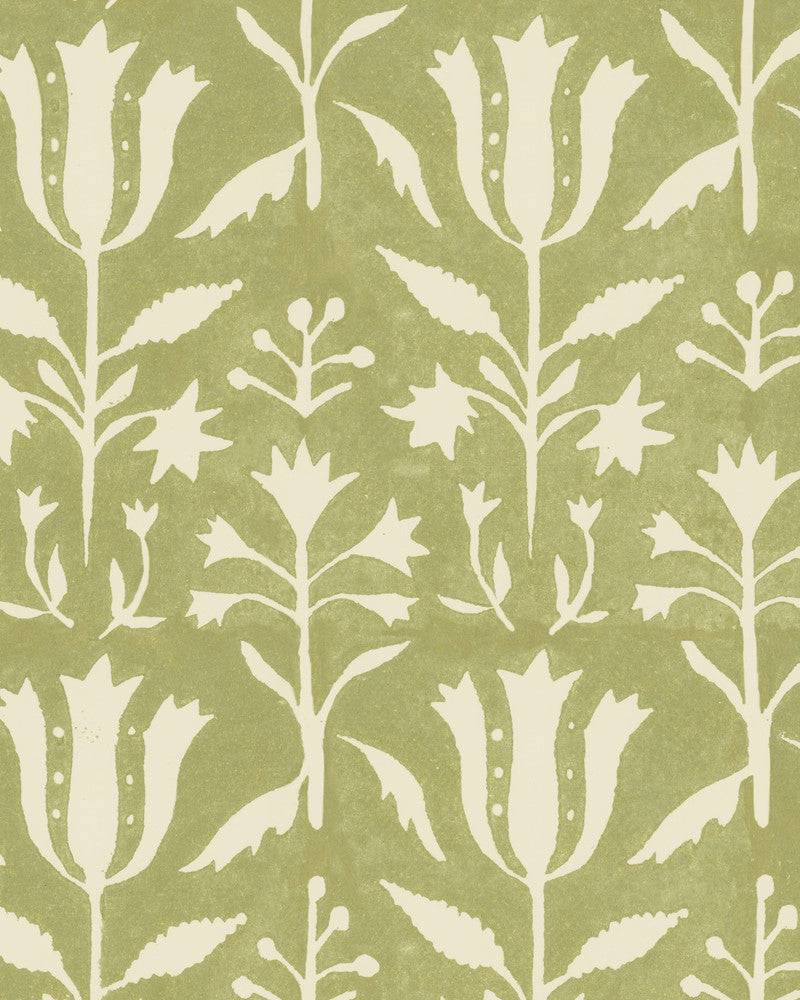 Tulipan Beechnut Wallpaper by Mind the Gap Designer Wallpaper TRANSYLVANIAN ROOTS Satin Matte Made in Europe Paste the wall 1 roll x 20.5 x 10.9 yards - Swanky Fabrics -