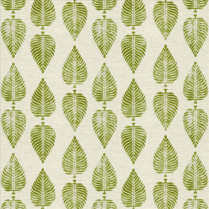 Turning Leaf Green by Kasmir Designer Fabric See sample 97% Polyester
3% Linen
 CHINA 30,000 Wyzenbeek Double Rubs </p><p>Repeat: Horizontal: 13 4/8 inches and Vertical: 12 4/8 inches 54 - Swanky Fabrics -