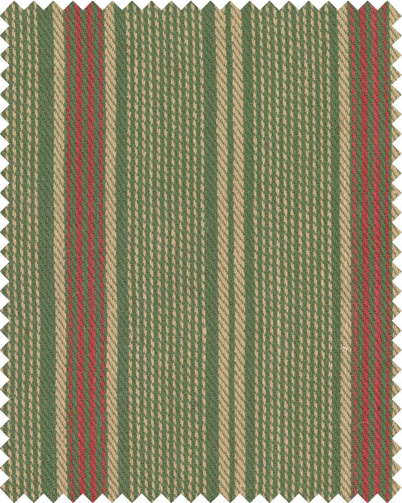 Mind The Gap Fabric TYROLEAN STRIPES Woven Fabric (FB00107) | FB00107 | TYROL APRES-SKI HOME COLLECTION | Green, Red, Taupe | Fabric Carolina | https://www.fabriccarolina.com/
