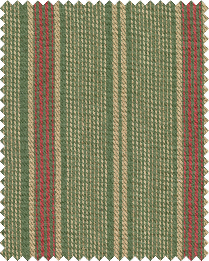 Mind The Gap Fabric TYROLEAN STRIPES Woven Fabric (FB00107) | FB00107 | TYROL APRES-SKI HOME COLLECTION | Green, Red, Taupe | Fabric Carolina | https://www.fabriccarolina.com/