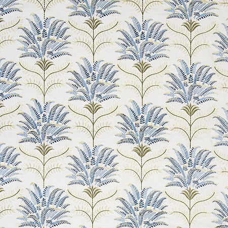 Beyond The Palms Blue Green by Carole Designer Fabric