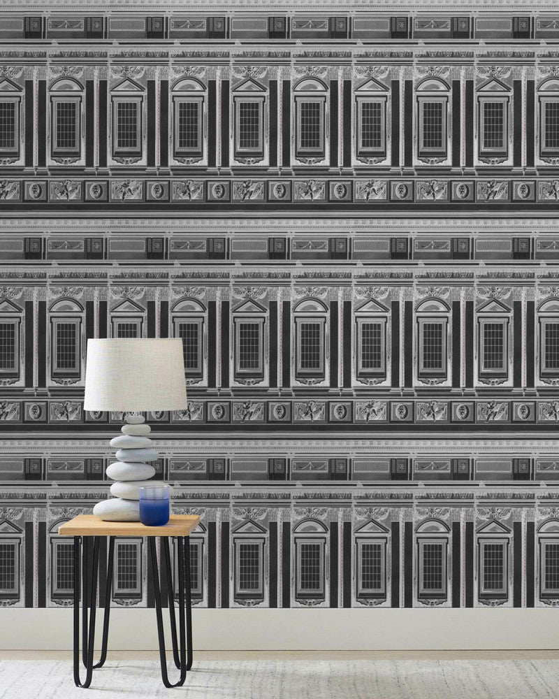 Vaticano Anthracite by Mind the Gap Designer Wallpaper PREMIUM DESIGNER WALLPAPER COLLECTION Non-woven Made in Europe Paste the wall 3 rolls x 20.5 x 3.25 yards - Swanky Fabrics -