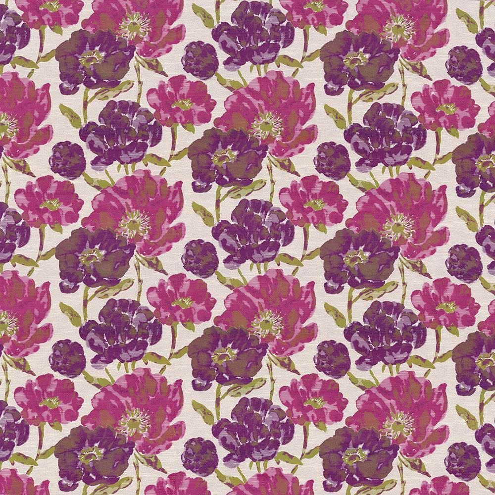 Verdier Fuchsia by Kasmir Designer Fabric 1435 87% Polyester 13% Rayon CHINA 60,000 Wyzenbeek Double Rubs Horizontal: 30 inches and Vertical: 23 inches 60 - Swanky Fabrics -