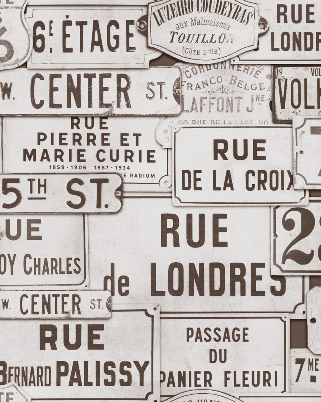 Street Signs Brown Premium wallpaper by Mind the Gap (WP20034), swatch
